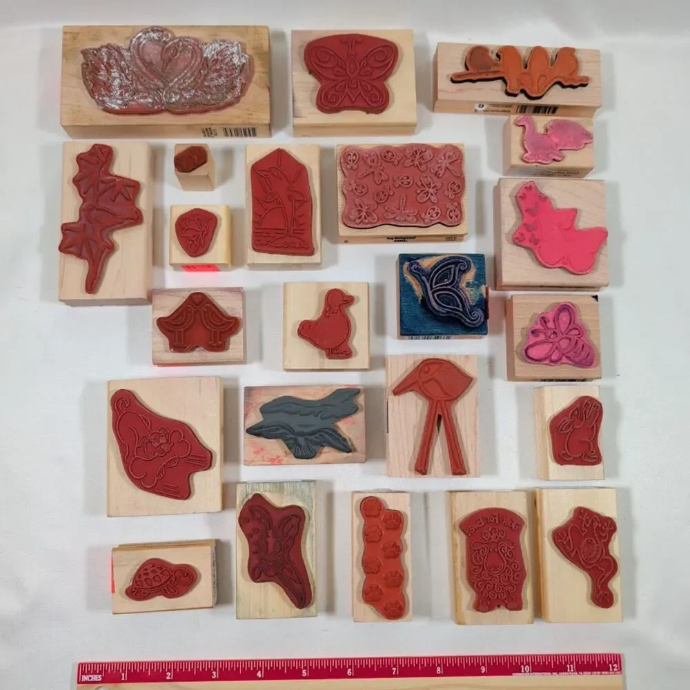 Lot #10 Nature Bird Butterfly Bee Animal Rubber Stamps Stampin Up Anita's